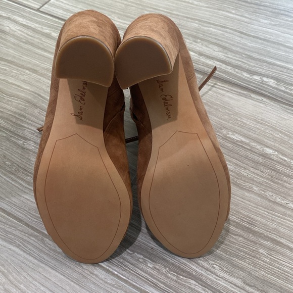 Sam Edelman Yvie lace up suede booties brown NIB - Picture 7 of 7